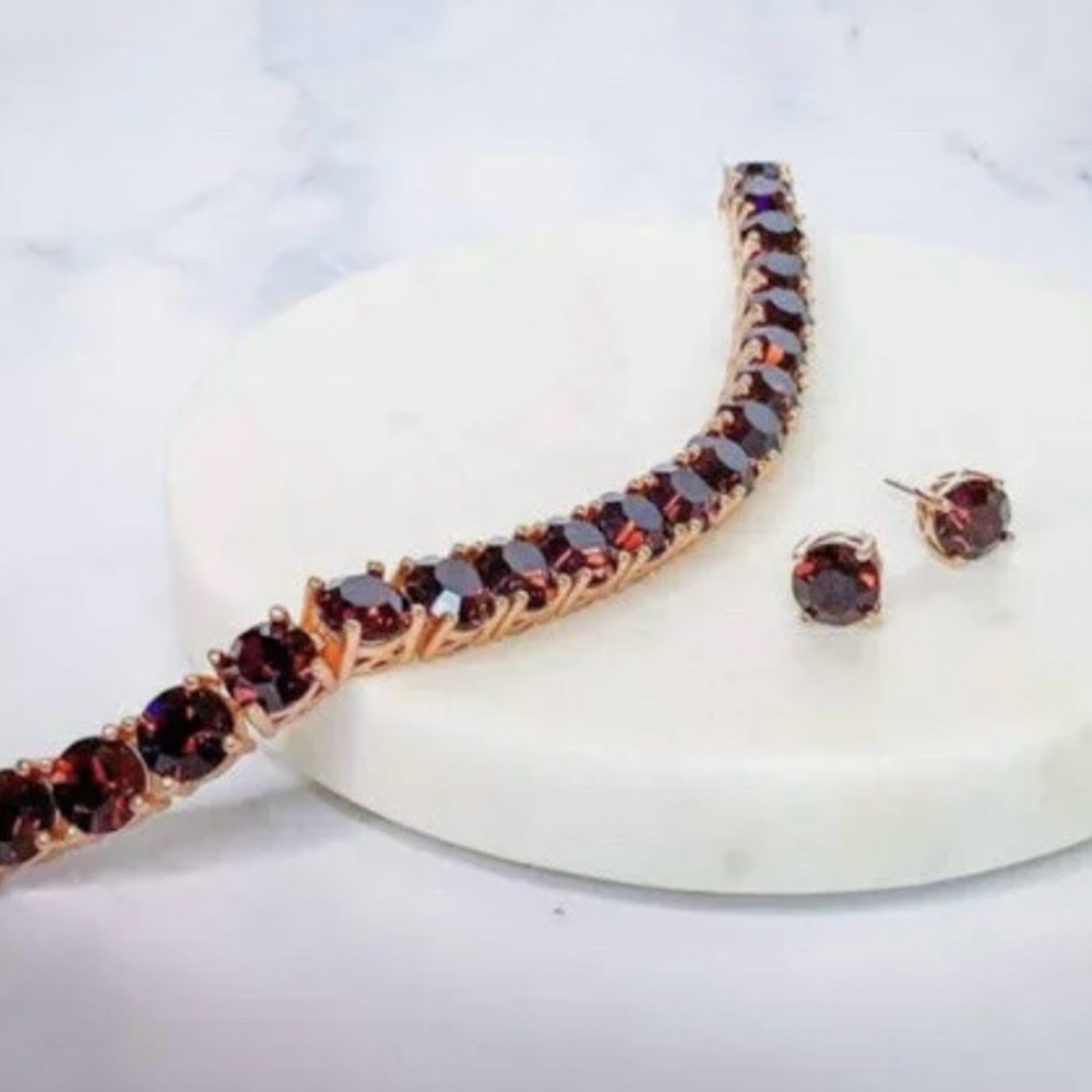 Park Lane Burgundy Impression Bracelet!!BNIB!! Retired! Set in Rose Gold!!